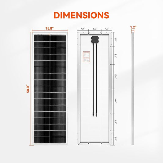 RICH SOLAR MEGA 100 Slim 2 Pack of 100 Watt Monocrystalline Solar Panel for RV, Trailer, Motorhome