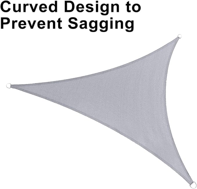 LOVE STORY 12' x 12' x 12' Triangle Silver Grey Sun Shade Sail Canopy UV Block for Outdoor Patio Garden Backyard