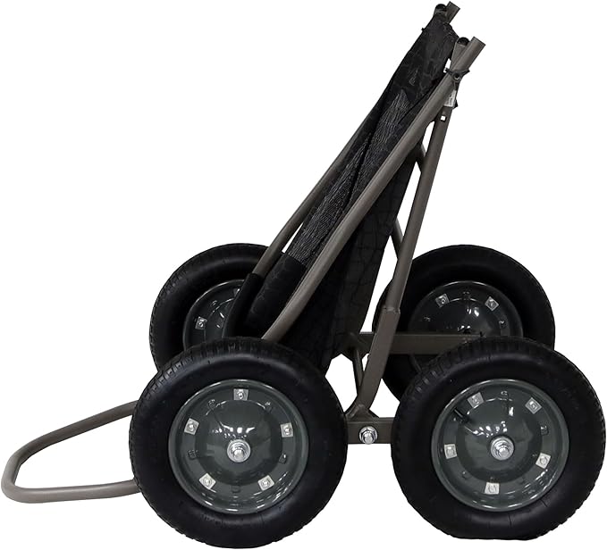 Hawk Crawler Multi-Use Folding Cart, Deer Hunting Fishing Cart w/ 500 Lb Capacity for Hauling Game, Bait, Hunting Gear, & Wood, Flat Dark Earth Gray
