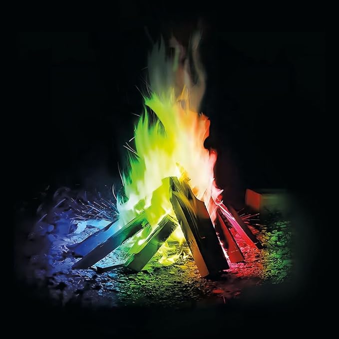 Color Flame Packets - Safe for Indoor & Outdoor Use - 1 Hour Burn for Campfires, Fireplaces, Firepits - No Need to Open Just Drop in - Perfect for Christmas, Birthdays (Multi, 30)