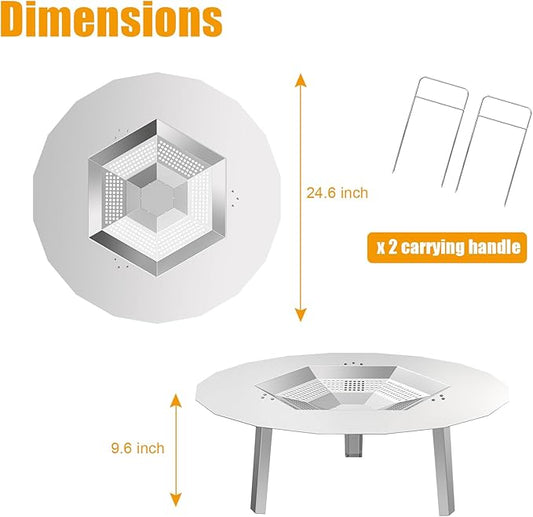 BBQ-PLUS One-Piece Heat Deflector Replacement for Solo Stove Yukon 27" Fire Pit, Stainless Steel Heat Diffuser Accessories with 3 Support Leg for Most 27 inches Outdoor/Indoor Backyard Fire Pit