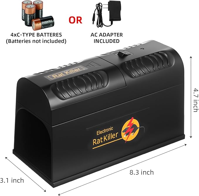 Upgraded Electric Mouse Trap Zapper Mice Traps for House Indoor Kill Rodent,No Touch and Reusable Mouse Traps Electric Rat Trap Zapper Rodent Control for Home Apartment Attic Garage (1, Black)