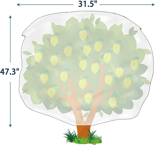 Homimp Plant Covers Freeze Protection, 8 Pack Frost Covers with Zipper Drawstring (31.5" x 47.3") Plant Protection Cover Bags for Outdoor Winter Frost Cold Weather Shrubs Trees Jacket Covers(White)