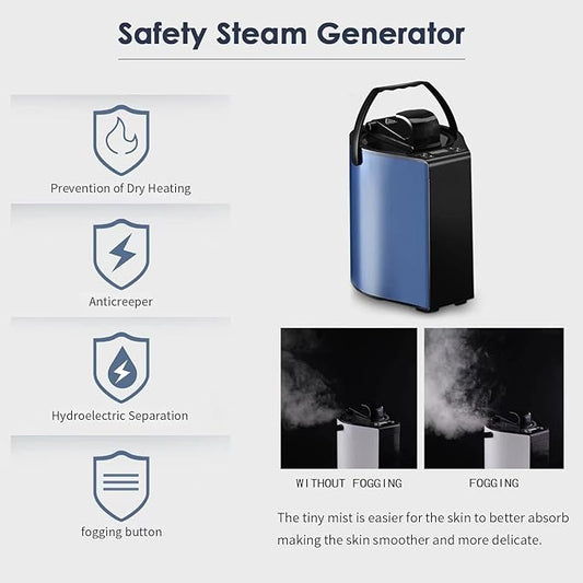 Portable Steam Sauna, Personal Sauna Box for Home, Sauna Tent Saunas for Home Spa, 3L & 800W Steam Generator with Protection, Bag & Chair Included, Steam Sauna with Remote Control -Sliver
