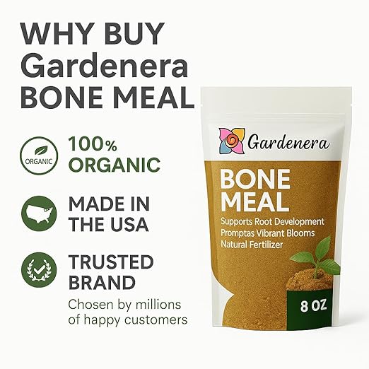 𝐁𝐄𝐒𝐓𝐒𝐄𝐋𝐋𝐄𝐑 Organic Bone Meal Fertilizer by Gardenera (4-12-0 NPK) All-Natural Plant Food Source of Nitrogen and Phosphorus for Bulbs, Gardens, Potted Plants, Trees, and Shrubs - 3 QUARTS