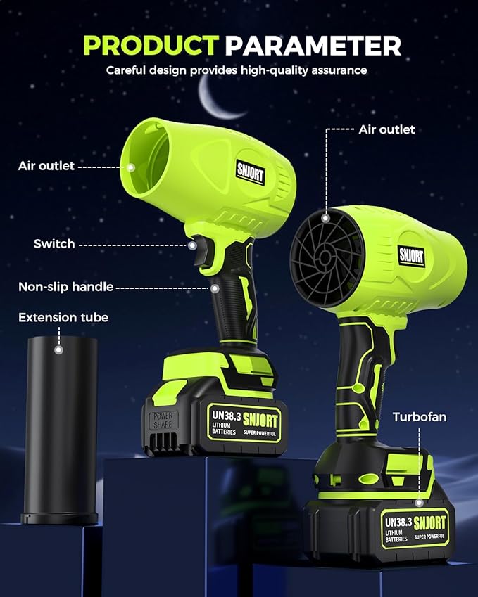 Leaf Blower Cordless with Battery and Charger, 980,000 RPM, Extended Nozzle,Lightweight Handheld Design,Blower for Patio Cleaning and Lawn Care,Birthday Gifts for Men Dad Husband Forest Green