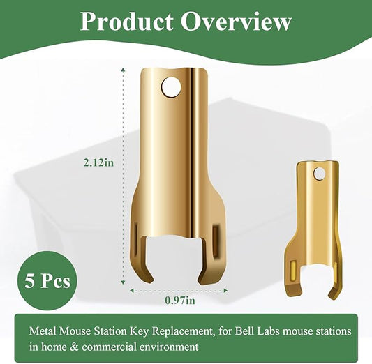 5 Pcs Metal Mouse Station Key Replacement, Fit for Bell Labs Protecta RTU, LP, Sidekick, Sidewinder, Mouse Ba it Stations & Protecta Monitors, in Home & Commercial Environment