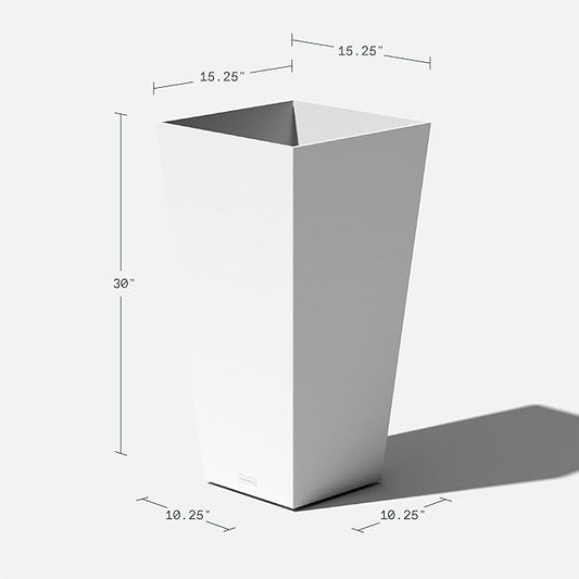 Veradek V-Resin Indoor/Outdoor Taper Planter (30 inch, White)
