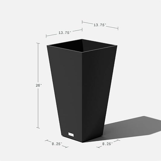 Veradek V-Resin Indoor/Outdoor Taper Planter (26 inch, Black)