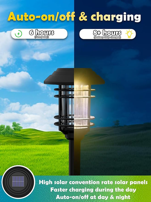 Azirier Solar Lights Outdoor Waterproof, 8 Pack LED Solar Garden Lights for Yard, Patio, Walkway, Landscape, Planter
