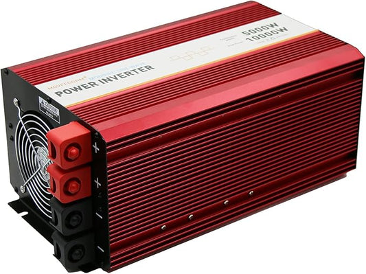 5000W 12V Modified sine Wave Power Inverter,Peak 10000 watt, Car/Truck DC 12V to 110V 4AC Converter, 2X 2.4A USB Ports,with 18W Type-C Quick Charge Port,LCD Digital Display MOVFFGGRM