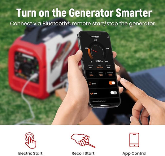 maXpeedingrods 4000 Watt Dual Fuel Inverter Generator with Bluetooth® Control Start and Display, RV Ready, Electric Start, Quiet for Outdoor Camping, Home Backup, Garden,PGMA Compliant