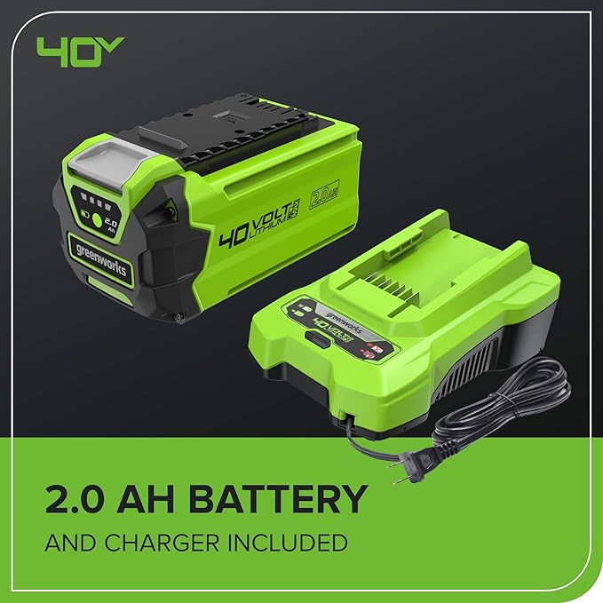 Greenworks 40V 13" Cordless String Trimmer/Weed Wacker + Edger (Includes 20 Blades), 2.0Ah Battery and Charger Included