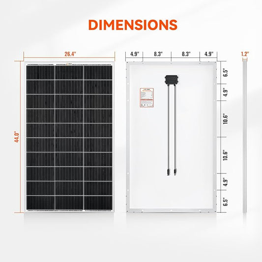 RICH SOLAR 300 Watt 12 Volt 18BB Cell Monocrystalline Solar Panel 2 Pack of 150W N-Type Cells High Efficiency Solar Module for RV Marine Boat Off Grid (150W 2-Pack)