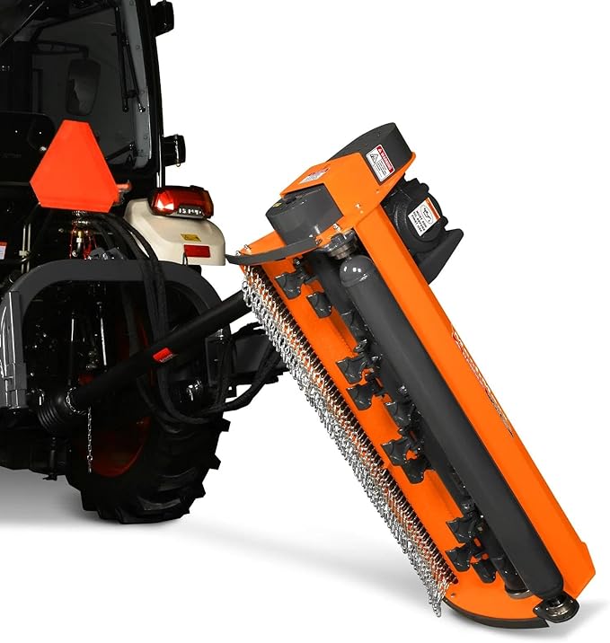 48" Inch PTO Drive 3 Point Hitch Offset Flail Ditch Bank Mower for 25-50HP Tractor, 69'' Offset Distance,60°/90° Rotation Angle, 20 Hammers, Model VAM48