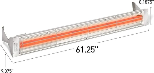 Infratech WD-Series Dual Element Stainless Steel 61.25" 6000 Watt Electric Outdoor Heaters