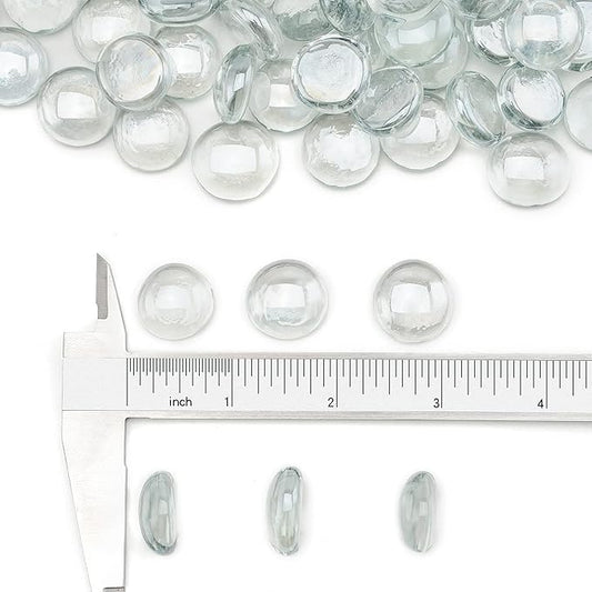 Stanbroil 10-Pound Fire Glass Beads - 1/2 inch Luster Fire Glass Drops for Fireplace Fire Pit | Gas Log Sets | Landscaping | Fish Tank, Crystal Ice Luster