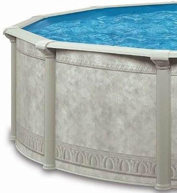 Aquarian Steel-Frame Outdoor Above-Ground Swimming Pool, Round, 24' x 52", Venetian