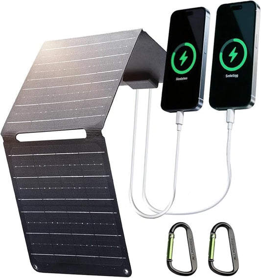 ALLPOWERS SP001 21W Portable Solar Panel Charger, High-Efficiency 22-25% Folding Solar Panel for Camping, RV, Home, and Outdoor Use with Dual USB Outputs(SP001-21W