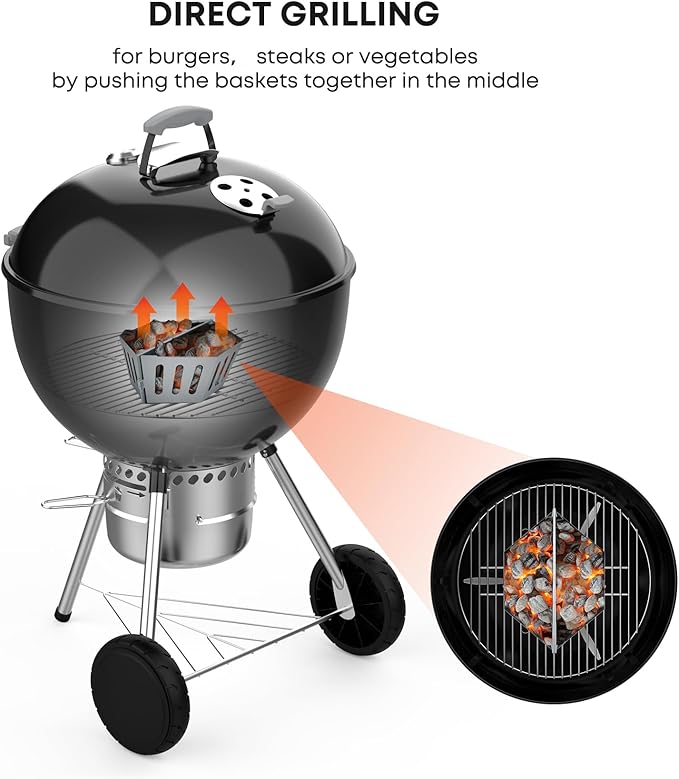 Stanbroil Charcoal Grill Basket - Set of 2 Barbecue Grilling Charcoal Holder Replacement for Weber 22" and 26" Charcoal Grills