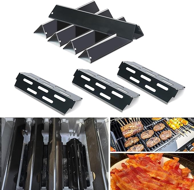 Grieptra Flavorizer Bars and Heat Deflectors for Weber Genesis II 300/LX 300, GS4 Genesis ii E-310 ii E-315 ii E/S335 ii se-335 Grill (Porcelain Steel, 66032 * 5+ES/410 * 3)