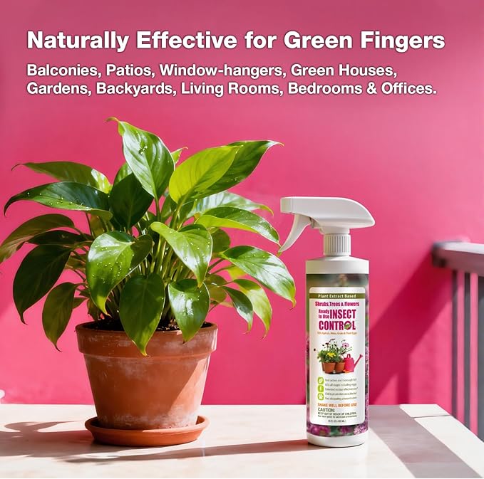 EcoVenger (by EcoRaider) Garden & Plant Insect Control 16 oz, Kills Aphids, Mealybugs, Red Spiders, Armyworms and Gnats All Stages and Eggs, Indoor/Outdoor, Plant-Based, Non-Toxic Child & Pet Safe