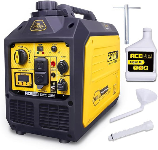Aceup Energy 2500 Watt Gas Inverter Generator, Super Quiet Portable Generator for Home use, Camping, EPA Compliant