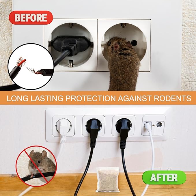 Mouse Repellent Pouches,12 Pack Natural Rodent Repellent for Indoor Use - Keeping Mice Out of Home, Car, Garage & Attic, Safe for Humans and Pets