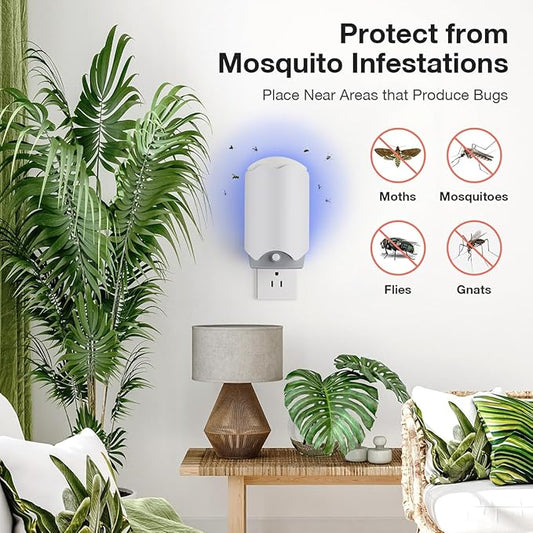 Fly Trap Indoor 1 Pack and 3 Refills Glue Cards – Flying Insect Trap, Fruit Fly & Gnat Trap for Indoor Use, Quiet Bug Catcher for Mosquitoes, Flies & Flying Insects