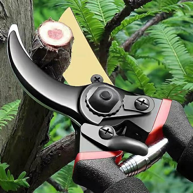 8.5-Inch Bypass Pruning Shears with SK5 High Carbon Steel Blade, Garden Secateurs with Safety Lock, Garden Plant Clippers, Gardening Scissors with Soft Cushion