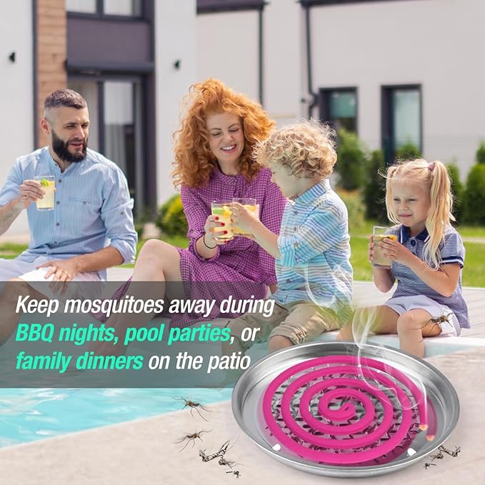 20 Pack Mosquito Repellent Coils, Plant Based Citronella Mosquito Repellent Indoor Outdoor Bug Repellent for Patio Yard Camping, 7 Hour Protection, 1 Holder and 2 Stands