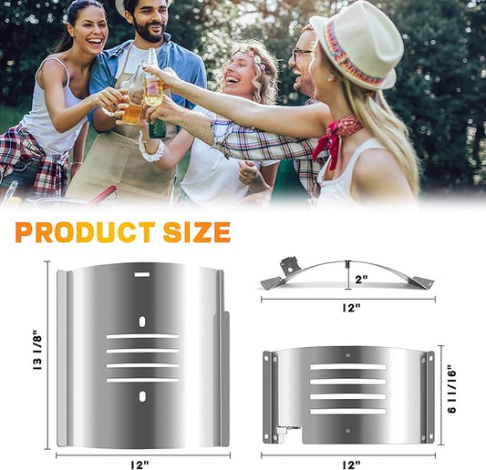 Flame Broiler Kit for PB150PPS Portable Pellet Grill,Pitboss Heat Diffuser Replacement Parts for Pit Boss 10697 Table Top Wood Grill with Temperature Control,Includes Main Plate and Slide Cover