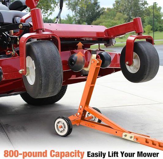 Heavy-Duty Commercial or Push Mower Jack, Lift Up to 800 lbs, Even The Zero Turn Mower, Safer Blade Change, Foldable & Portable