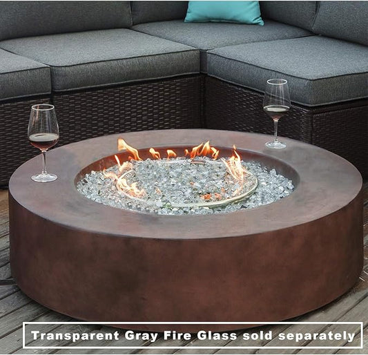 COSIEST Outdoor Propane Fire Pit Coffee Table w Dark Bronze 42 inch Round Base Patio Heater, Certified, 50,000 BTU Stainless Steel Burner, Free Lava Rocks, Waterproof Cover