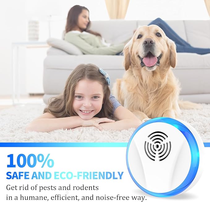 Ultrasonic Pest Repellent Indoor Plug in - Rodent & Mice Repellent Electronic Pest Control for Roach Mosquito Spider Bug (6, White)