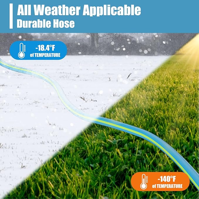 Heavy Duty Garden Hose 5/8" 100FT: Flexible Rubber Water Hose with 10 Function Sprayer - Leakproof Hose Male to Female Fittings - Durable Hose for Yard, Lawn, Car Wash, Outdoor, Green