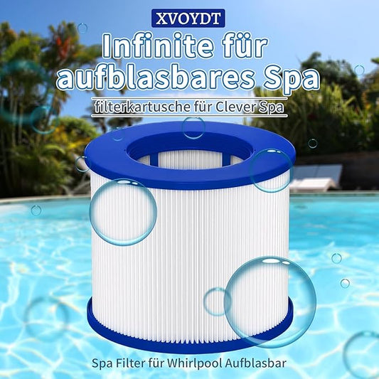 Hot Tub Replacement Filter Cartridges, 60% Denser Filter, Screw-in Hot Tub spa Filters Replacement Compatible with All Relxtime, Aleko, Aquaspa Hot Tubs & Other Spas (2pack)