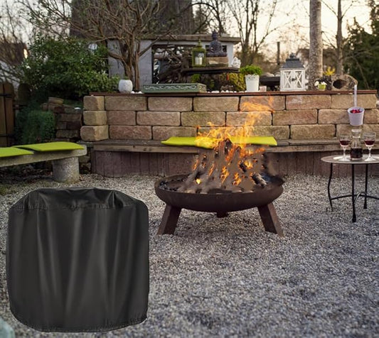 Fire Pit Cover Round 20 inch, Smokeless Fire Pit Cover, Wood Burning Fireplaces Cover, Portable Outdoor Firepit Cover for Backyard Patio Garden Camping Bonfire 600D- 20"Dia x 17"H