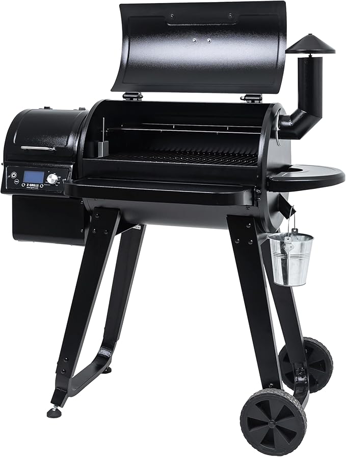 Z GRILLS ZPG-450A Wood Pellet Grill & Smoker with PID V2.1 Controller, 459 Sq in Cook Area, Meat Probe, Foldable Shelf, 8 in 1 BBQ Grill Outdoor Auto Temperature Control, Black