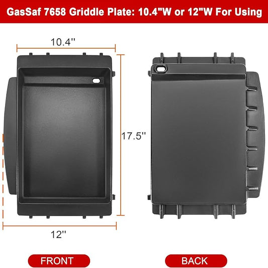 GasSaf 7658 Griddle for Weber Spirit 200 300, Grill Pan for Spirit II E-210 E-310, Grill Griddle for Genesis 1000-5000, Silver B/C, Replacement Parts for Weber 7597 7598 7637 7638 7525 Grates Insert