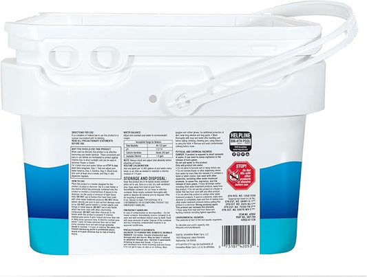 HTH 42053W Pool Care 3" Chlorine Tabs Advanced, Individually Wrapped Tablets - Swimming Pool Sanitizer with Clarifier & Algaecide, Destroys Bacteria & Algae, Delivers Clear Water All Season, 8 lbs