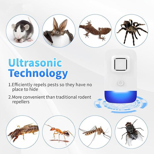 Ultrasonic Pest Control Repeller Plug in, Electronic Rodent Repellent for Indoor Home, Mosquito Repellent, Cockroach Killer, Spider Repellent (4 Pack)