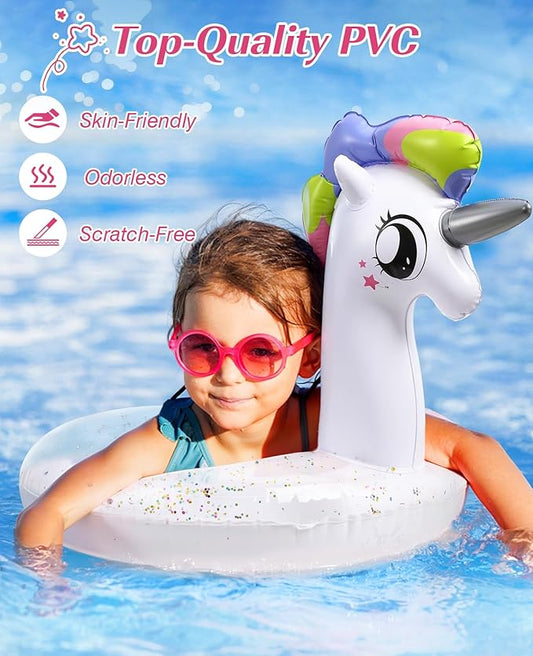 HeySplash Pool Floats Kids, Inflatable Swimming Ring Swim Tube Floaties, Summer Water Fun Beach Party Swimming Pool Toys for Kids Children Water Activities