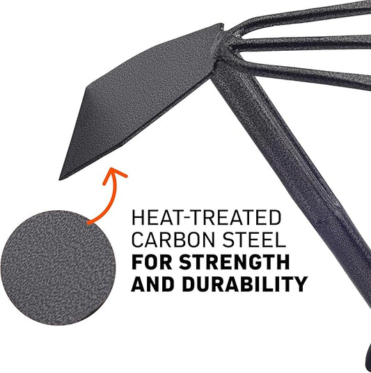 Heavy-Duty Garden Tools Set – 5-Piece Carbon Steel Gardening Tools Kit with Non-Slip Handles | Professional & Home Gardening Hand Tools for Planting, Weeding & Soil Cultivation
