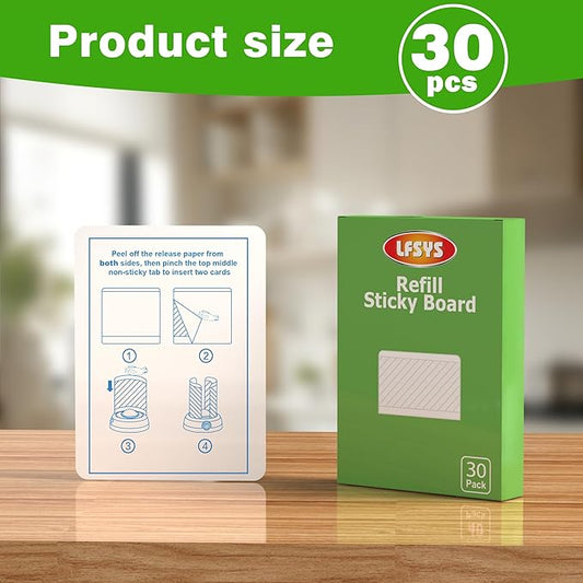 30-Pack Double-Sided Sticky Refill Cards for 360° UV Light Fly Trap – Easy-to-Replace Adhesive Sheets for Effective Insect Trapping