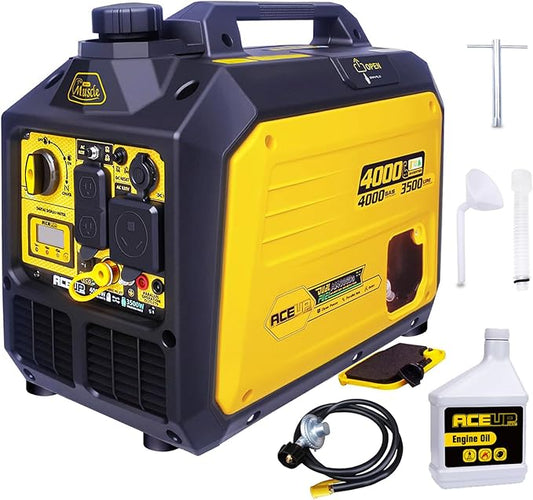 Aceup Energy 4000 Watt Dual Fuel Inverter Generator Portable Quiet 149cc, Gas and Propane Powered for Home, RV-Ready, EPA Compliant