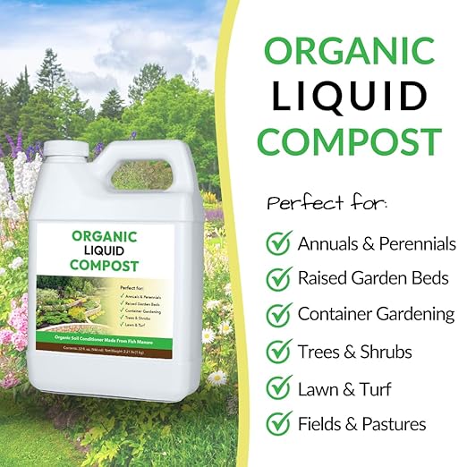 Organic Liquid Compost: Fast-Acting Alternative to Messy and Smelly Composting | Perfect for Brewing Compost Teas (32oz, Treats Up to 5,000 Sq.Feet)