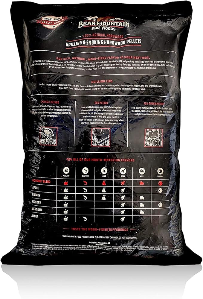 Bear Mountain All Natural Wood Pellets for Smoker, Grill & BBQ, 20 Lbs, Pecan