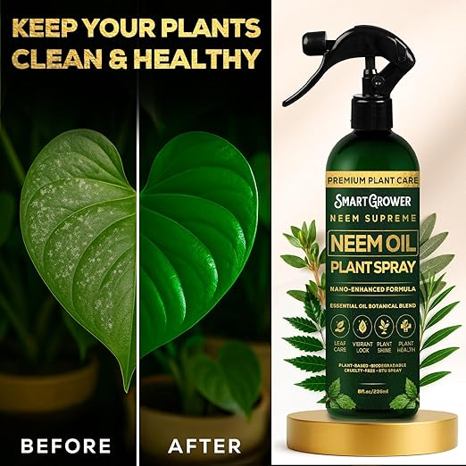 Neem Oil Spray for Plants Botanical Blend – Plant Wash with Natural Essential Oils, Simple Ready-to-Use Plant Spray for Gardens, Houseplants, Indoor & Outdoor Plants – 8 oz