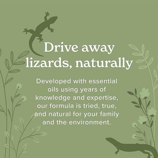 Lizard Control Spray - 32 Fl Oz Natural Peppermint Spray for Lizards - Reptile Deterrent Indoor & Outdoor Use - Safe Around Kids & Pets & Keeps Reptiles Away